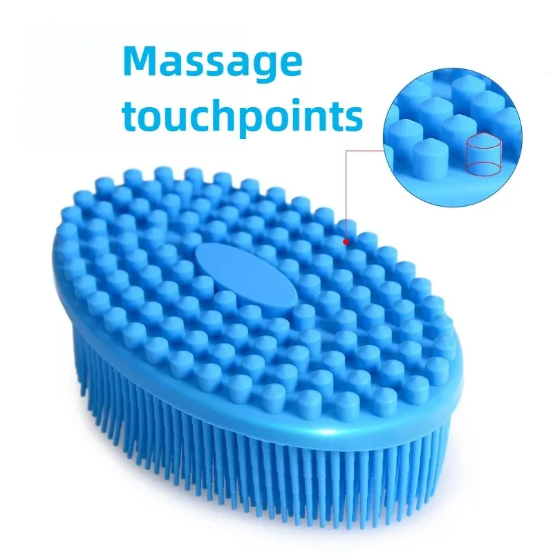 Éponge de bain exfoliante en silicone pour le corps, brosse de massage à sec et de douche 4