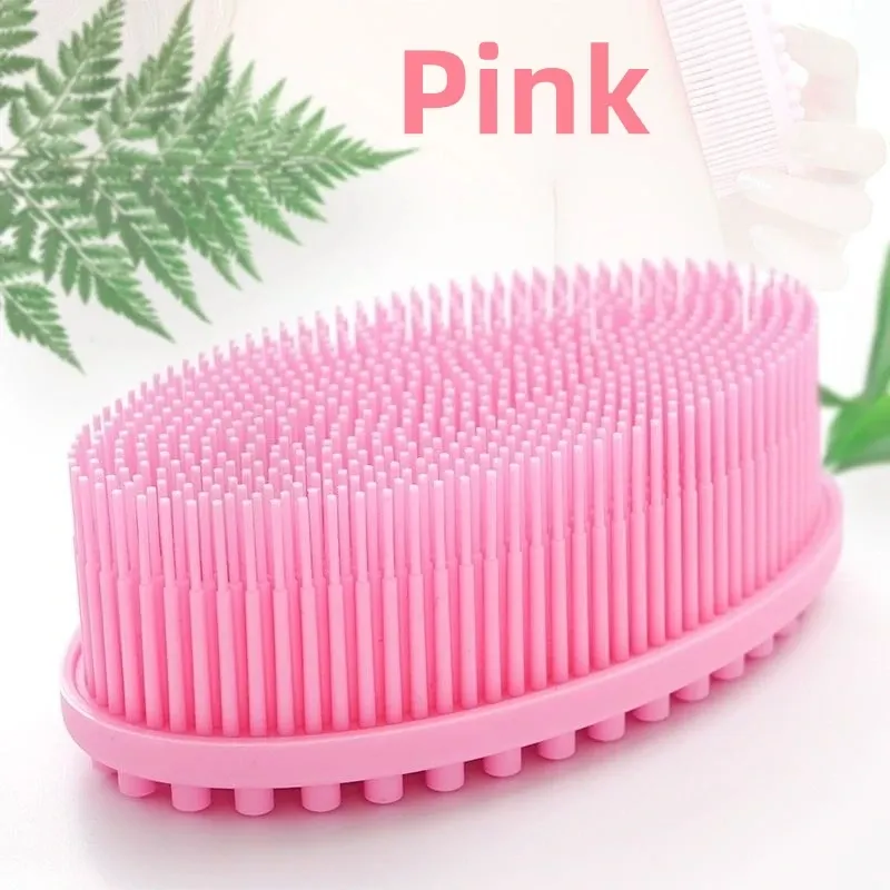 Éponge de bain exfoliante en silicone pour le corps, brosse de massage à sec et de douche 7