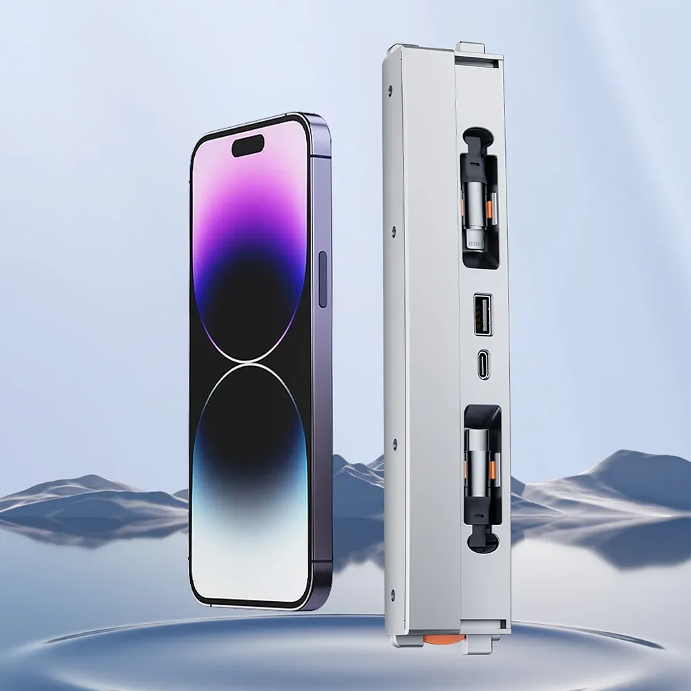 YZ Station d'accueil USB intelligente 54 W avec chargeur rapide pour Tesla Model Y/YL Juniper et Model 3 Highland, adaptateur de voiture 6