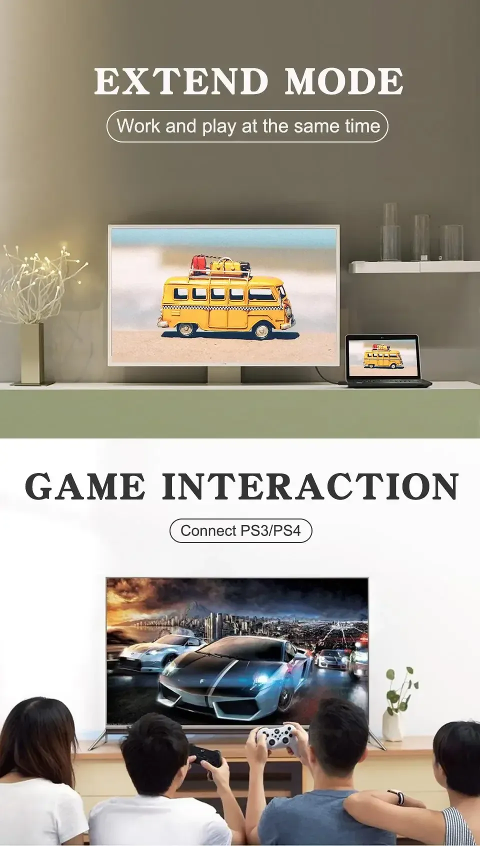 Câble d'extension USB, connexion aux périphériques