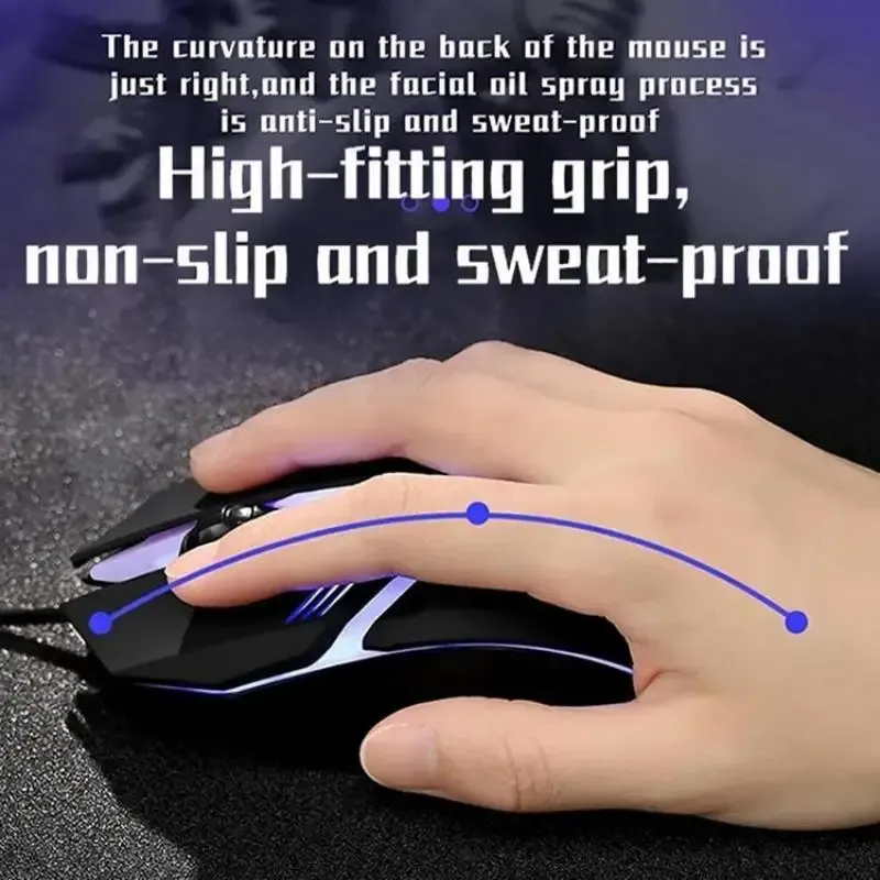 Souris de jeu filaire USB 20251 rétro-éclairée LED, design sport identique M01, compatible PC, ordinateur de bureau et portable 2