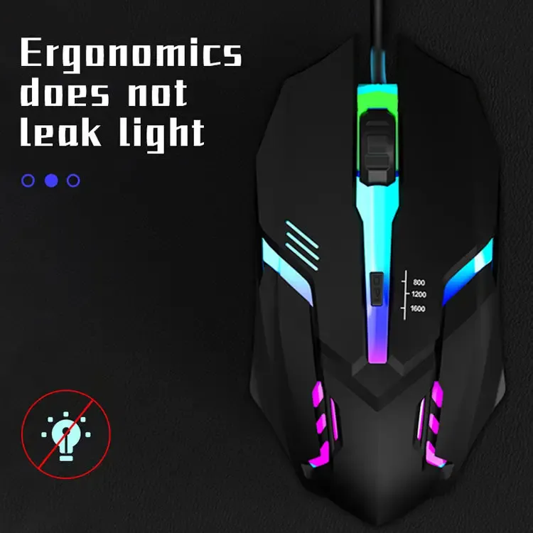 Souris gaming filaire, vue de dessus