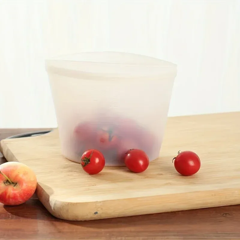Ensemble de 3 sacs de conservation alimentaire en silicone, réutilisables, avec fermeture zippée et fond debout, étanches 3