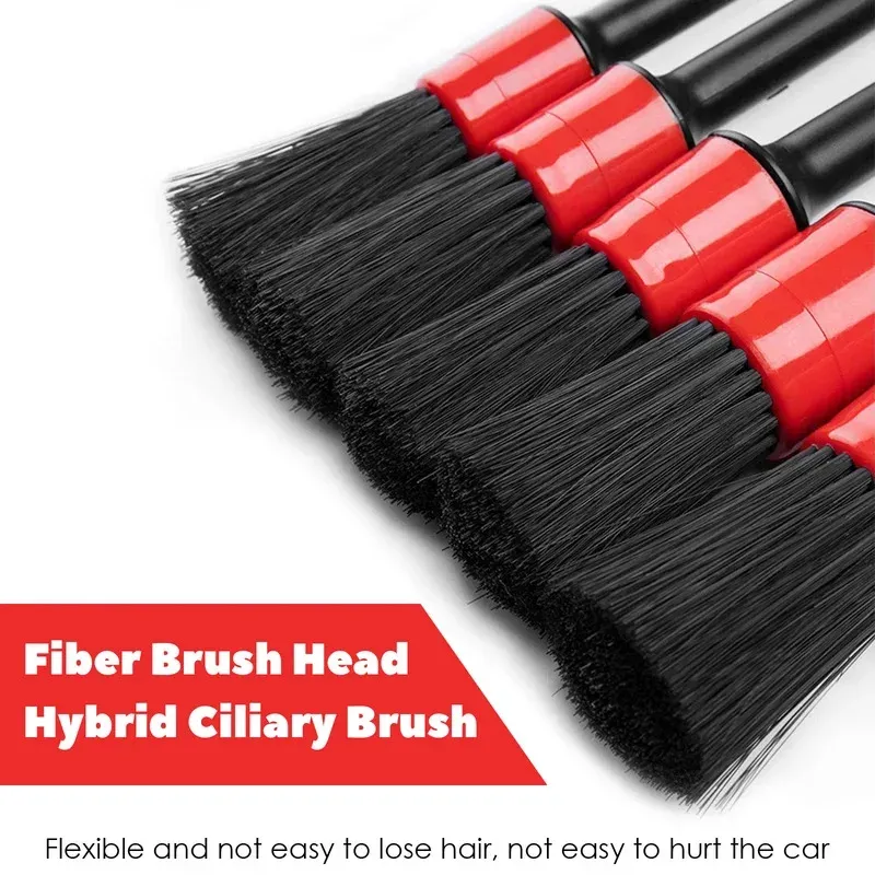 Kit de brosses de nettoyage automobile, 5 pièces, pour intérieur, jantes, roues et grilles d'aération - Image 1