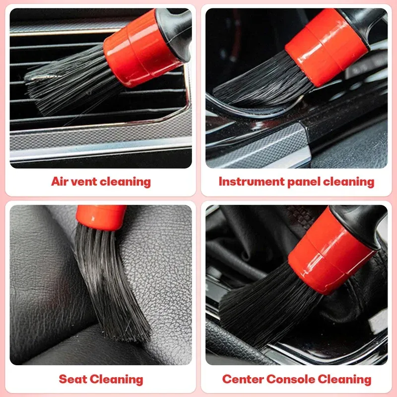 Kit de brosses de nettoyage automobile, 5 pièces, pour intérieur, jantes, roues et grilles d'aération 3
