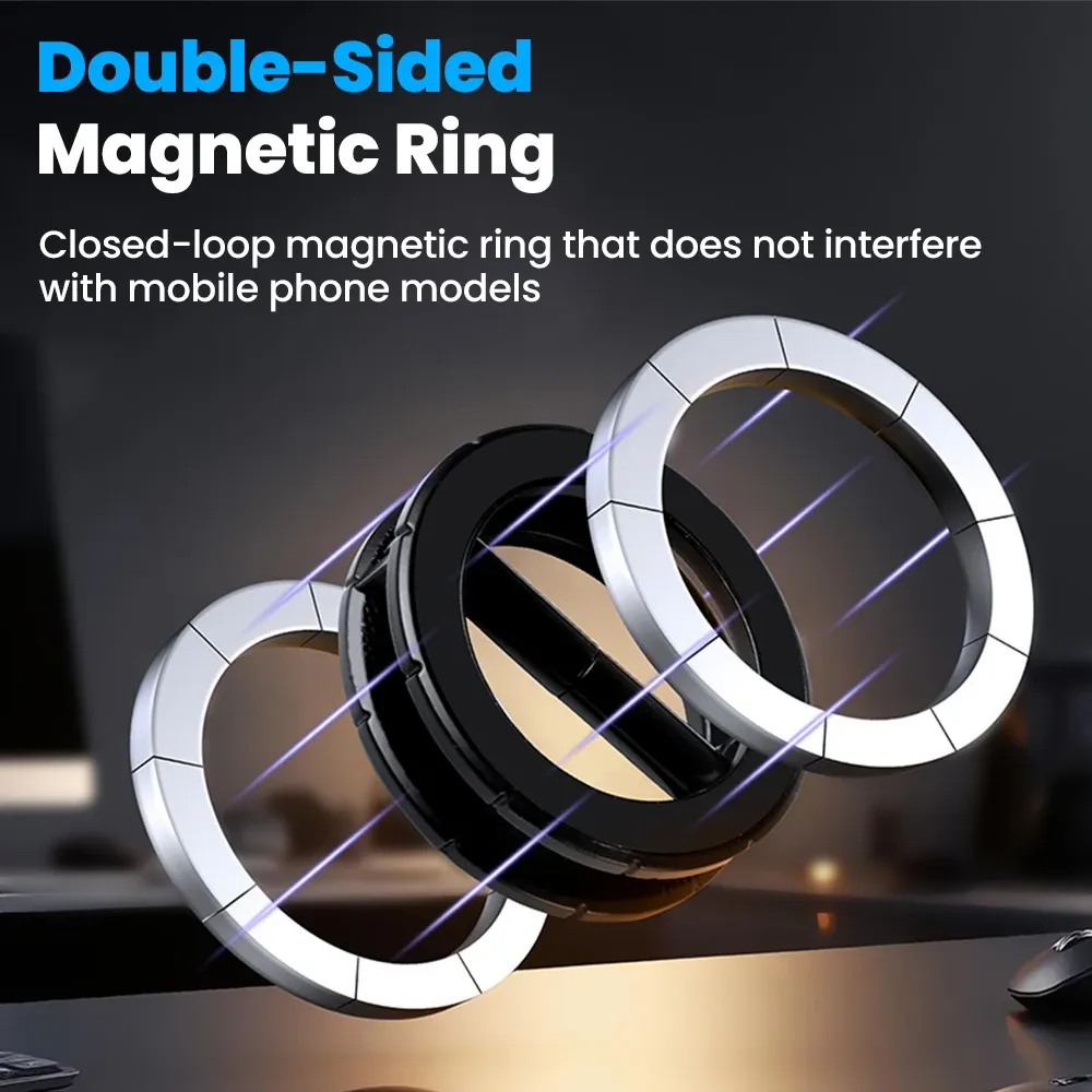 Support de téléphone magnétique pliable à rotation 360° pour voiture 2