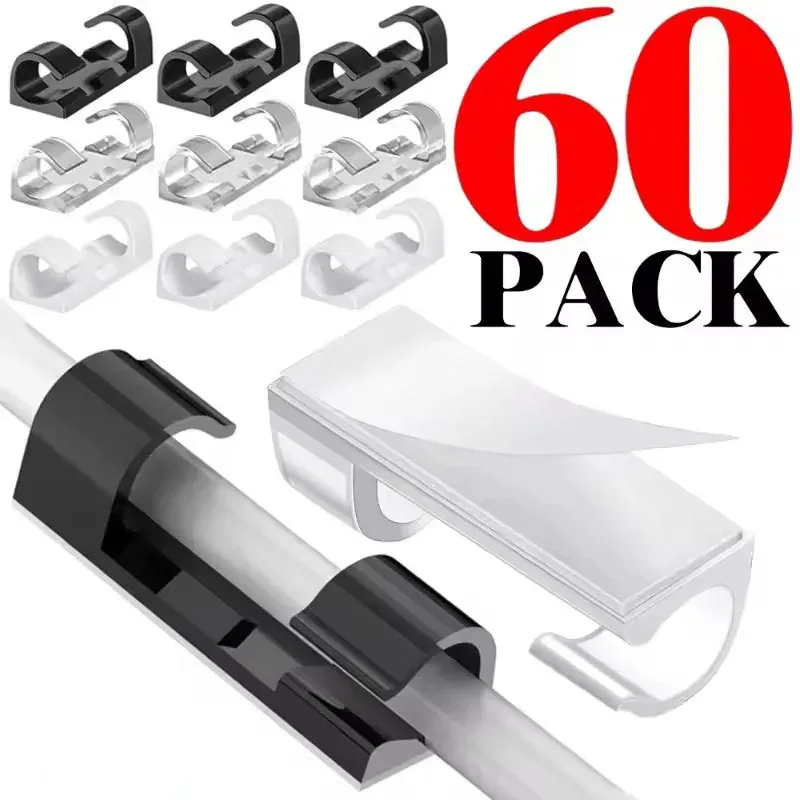 Le titre est déjà en français mais il contient du bourrage de mots-clés. Voici la version nettoyée, sans répétitions :

Clips adhésifs pour câbles, lot de 60 (5 pièces) : porte-câbles muraux puissants pour bureau et voiture - Image 1