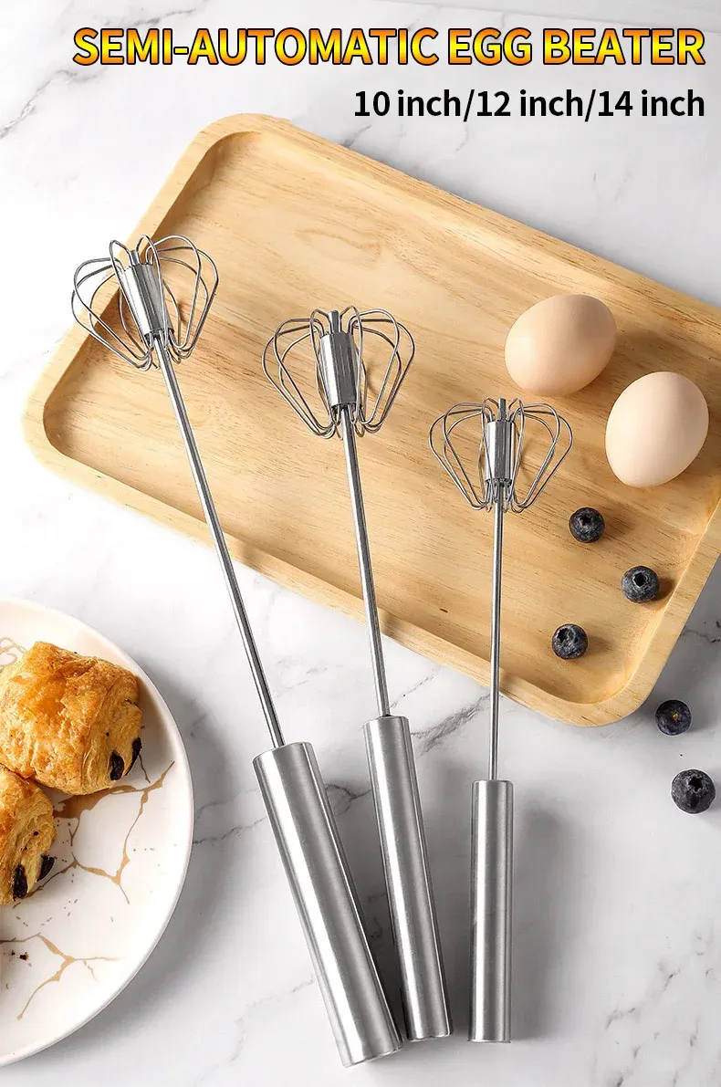 Batteur à œufs semi-automatique en situation de cuisine