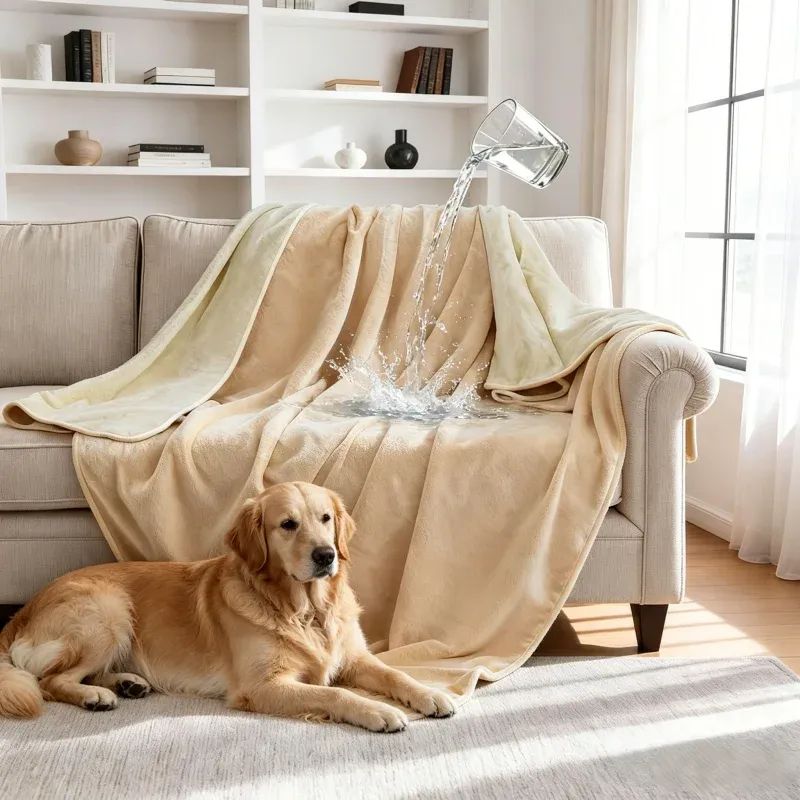 Couverture imperméable réversible pour lit et canapé, protection anti-fuite pour adultes, seniors et animaux de compagnie 7