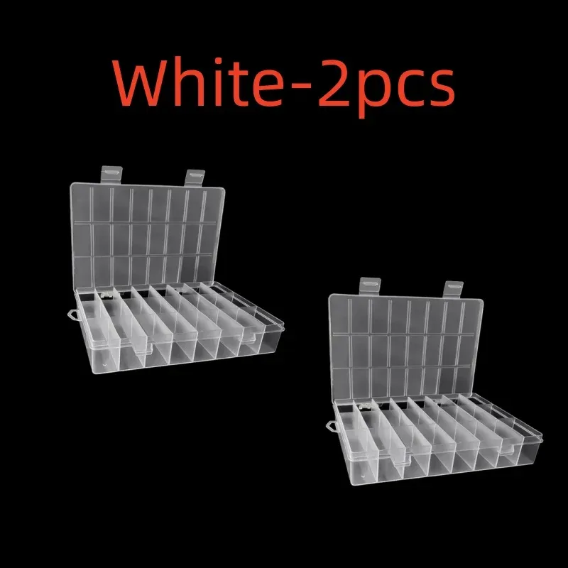 Boîte de rangement en plastique à 24 compartiments pour bijoux, boucles d'oreilles, perles et vis 12
