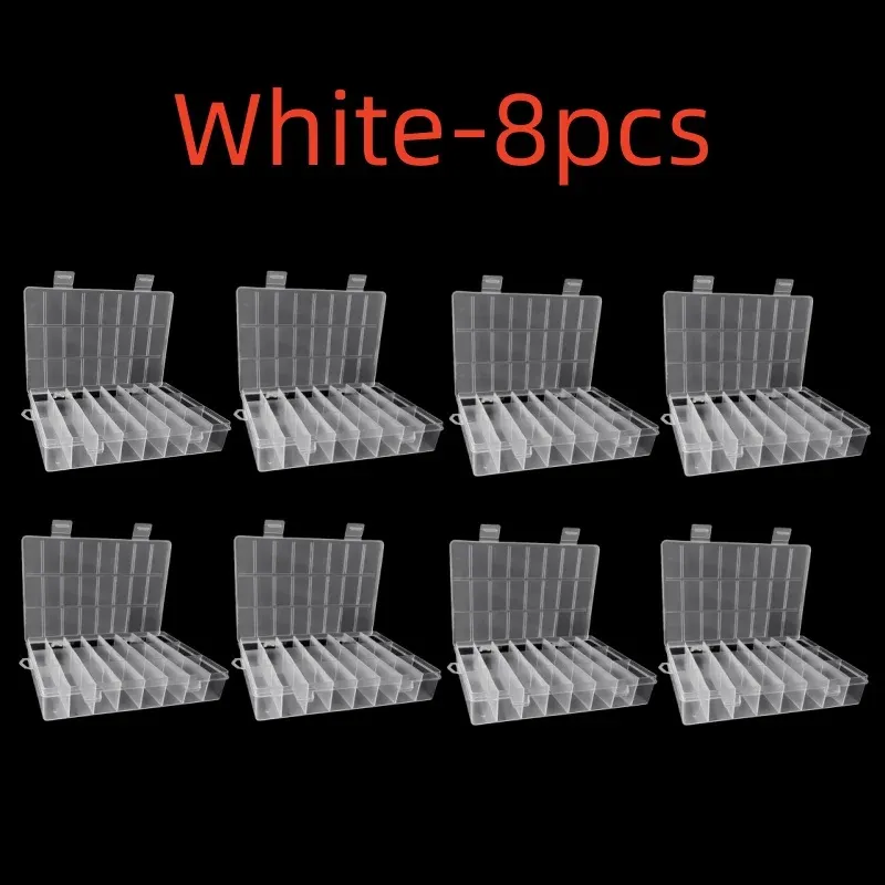 Boîte de rangement en plastique à 24 compartiments pour bijoux, boucles d'oreilles, perles et vis 7