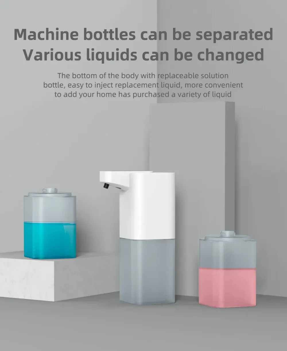 Distributeur automatique de savon mousse infrarouge rechargeable USB, sans contact, pour salle de bain et cuisine 5