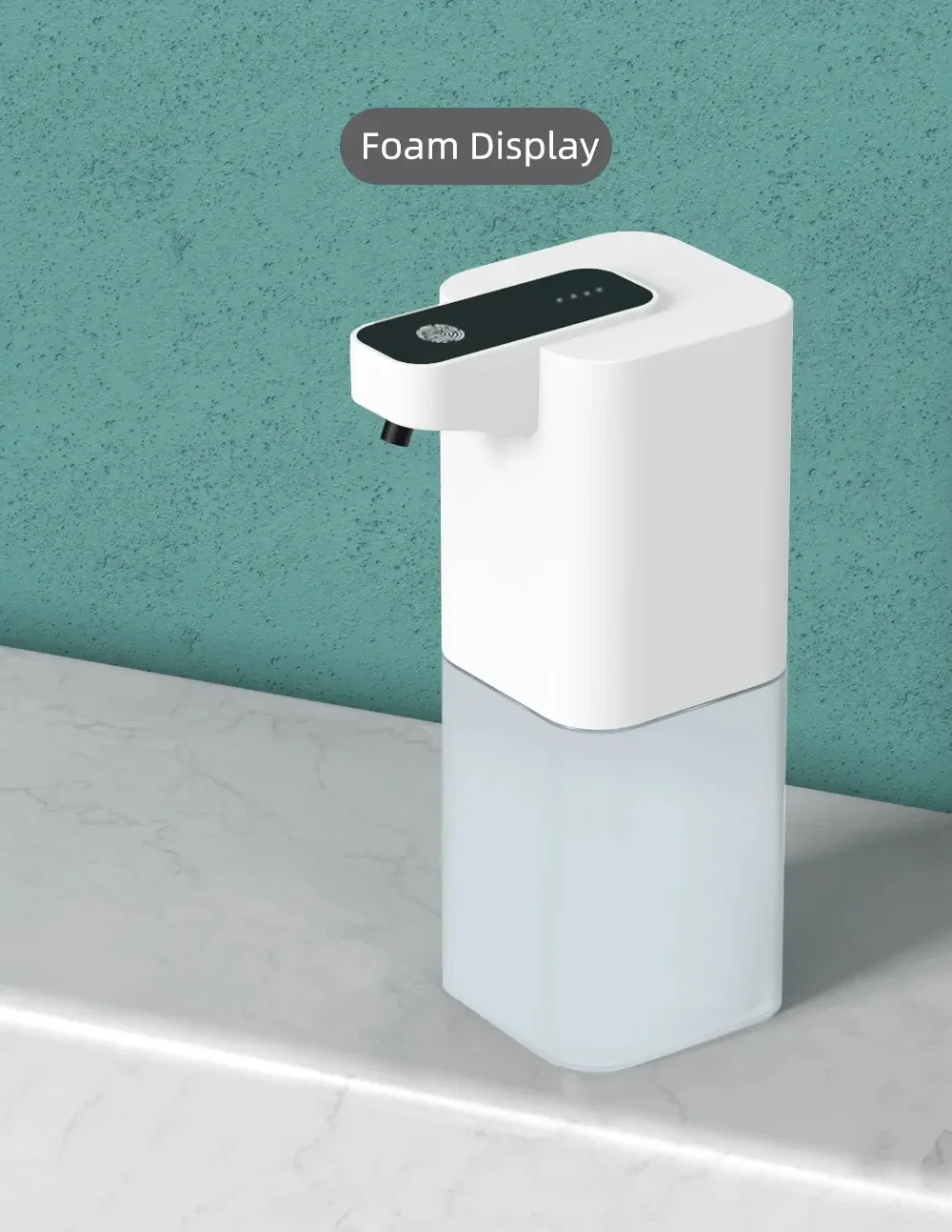 Distributeur automatique de savon mousse infrarouge rechargeable USB, sans contact, pour salle de bain et cuisine 6
