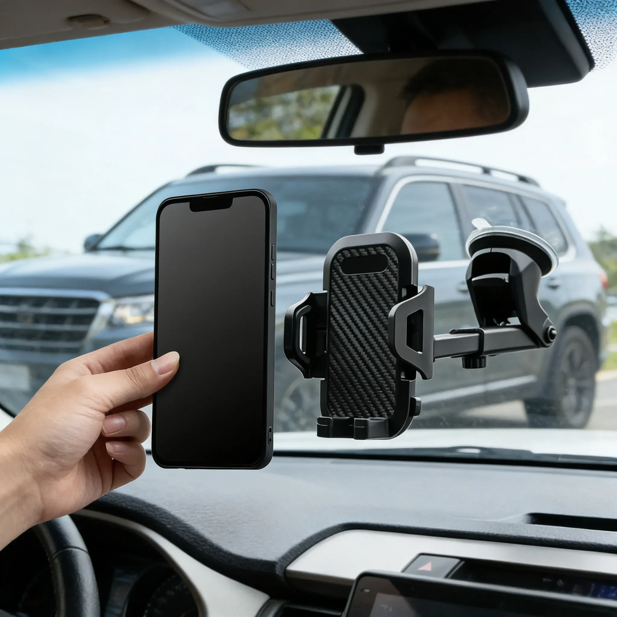 Support de téléphone universel pour voiture à rotation 360°, support mobile à ventouse