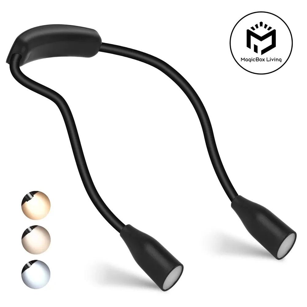 Lampe de lecture LED rechargeable USB à bras flexible 360°