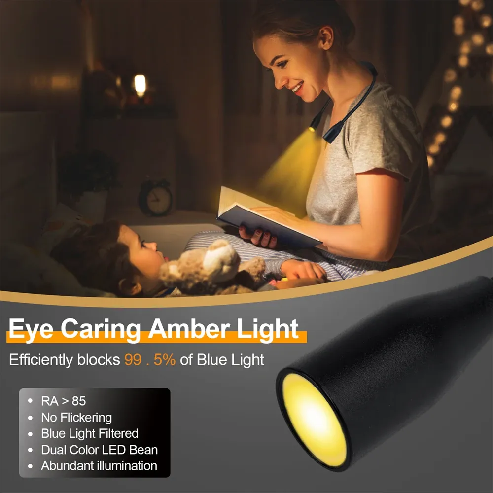 Lampe de lecture LED rechargeable USB à bras flexible 360° 6