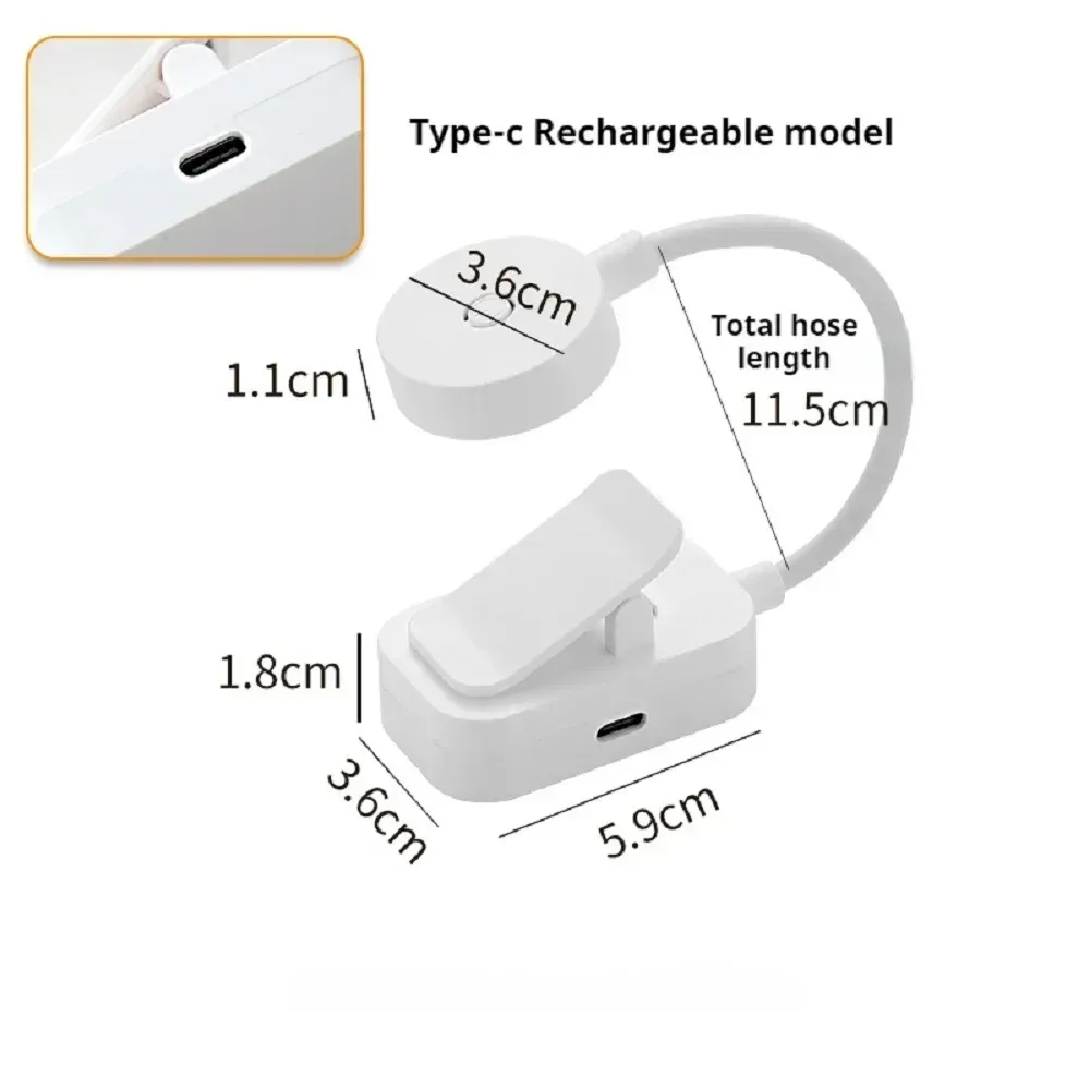 Mini lampe de lecture LED à pince, 3 modes de couleur pour protéger les yeux, lampe de chevet portable, alimentée par piles et USB 6