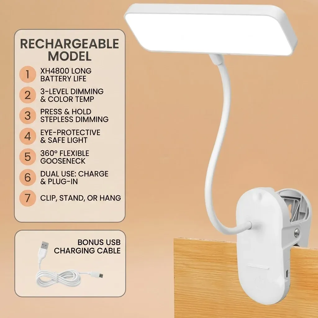 Lampe de lecture LED à pince