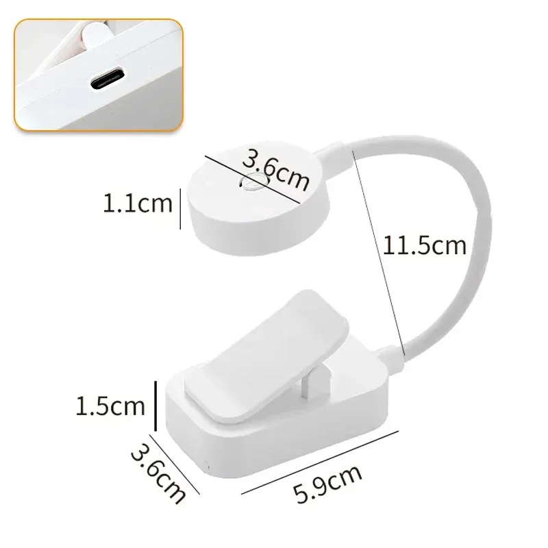 Mini lampe de lecture LED à pince, 3 modes de couleur pour protéger les yeux, lampe de chevet portable, alimentée par piles et USB 10