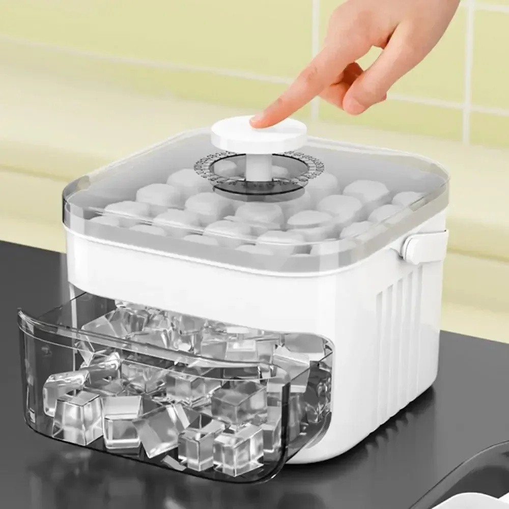 Machine à glaçons avec 50 cubes, couvercle à ouverture facile, bac à glaçons double couche pour réfrigérateur