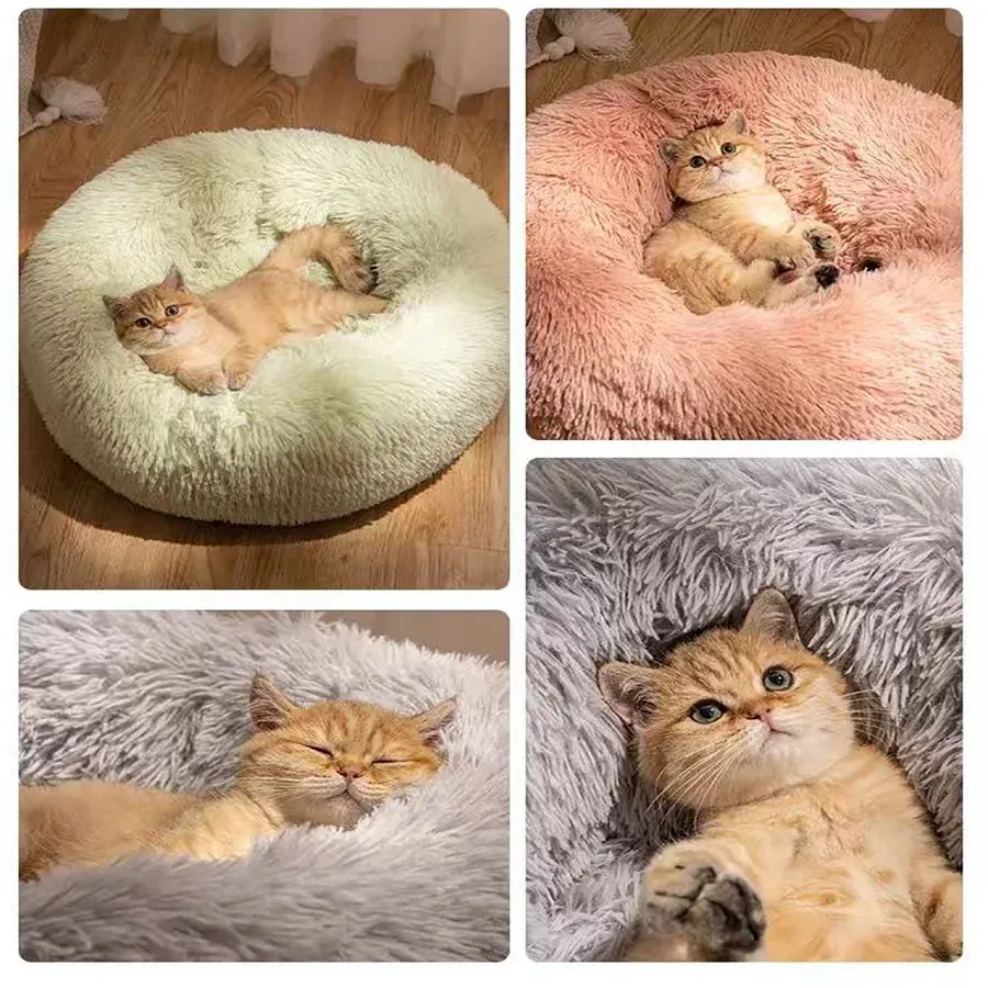 Coussin de couchage en peluche pour animaux de compagnie, vue rapprochée