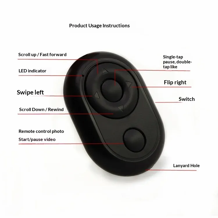 Télécommande Bluetooth universelle pour smartphone (iPhone, Xiaomi, Android, iOS) avec perche selfie 5