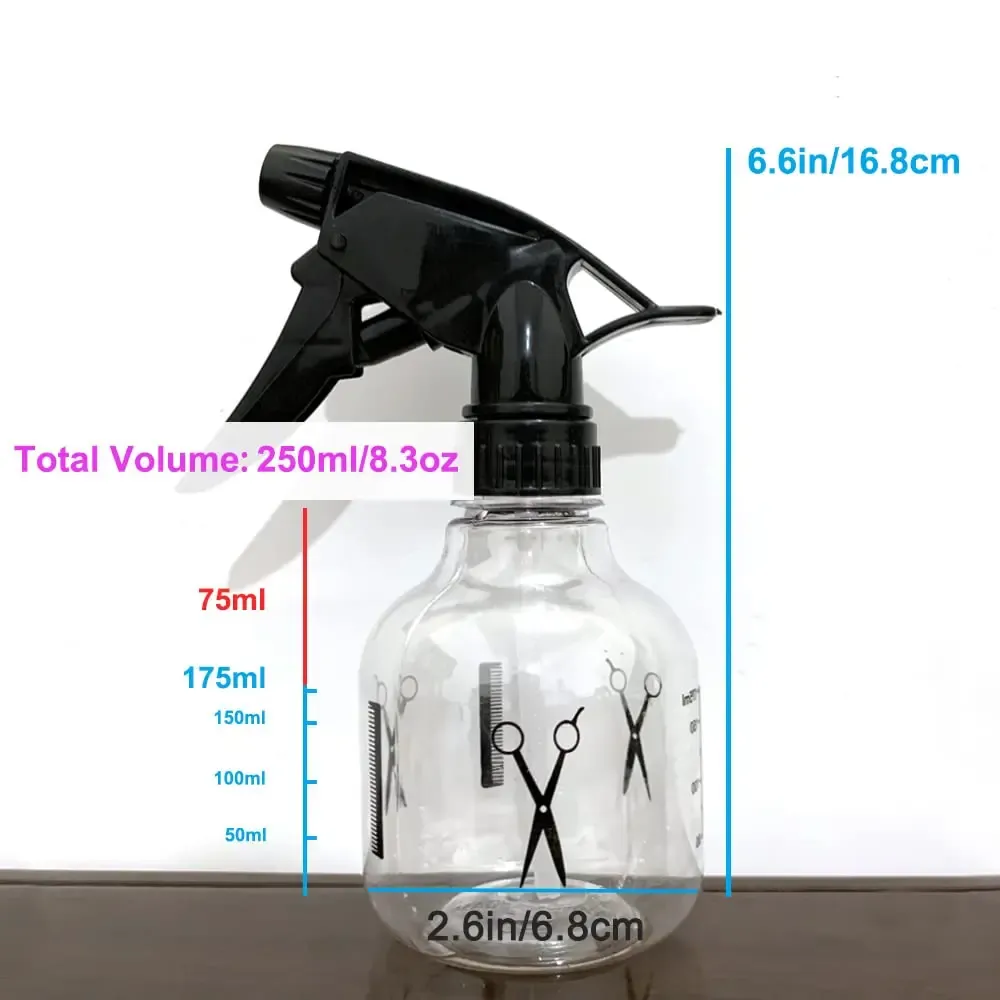 Pulvérisateur réglable de 250 ml pour plantes, cheveux et nettoyage domestique, outils de coiffure, accessoires de salon de coiffure 6
