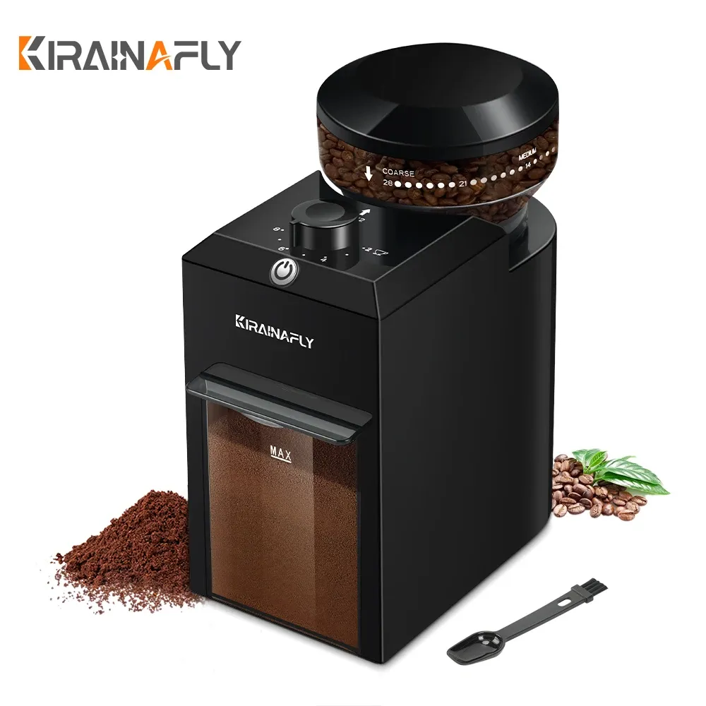 Moulin à café électrique automatique avec 28 réglages de mouture pour expresso, presse française et filtre 7