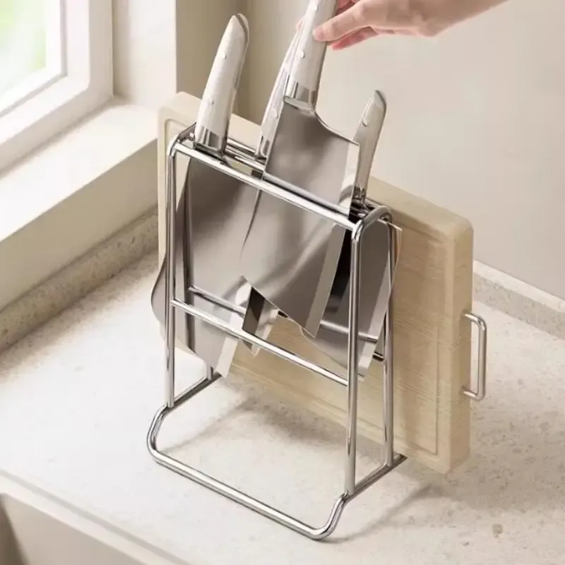 Porte-couteaux en acier inoxydable avec support de planche à découper 3