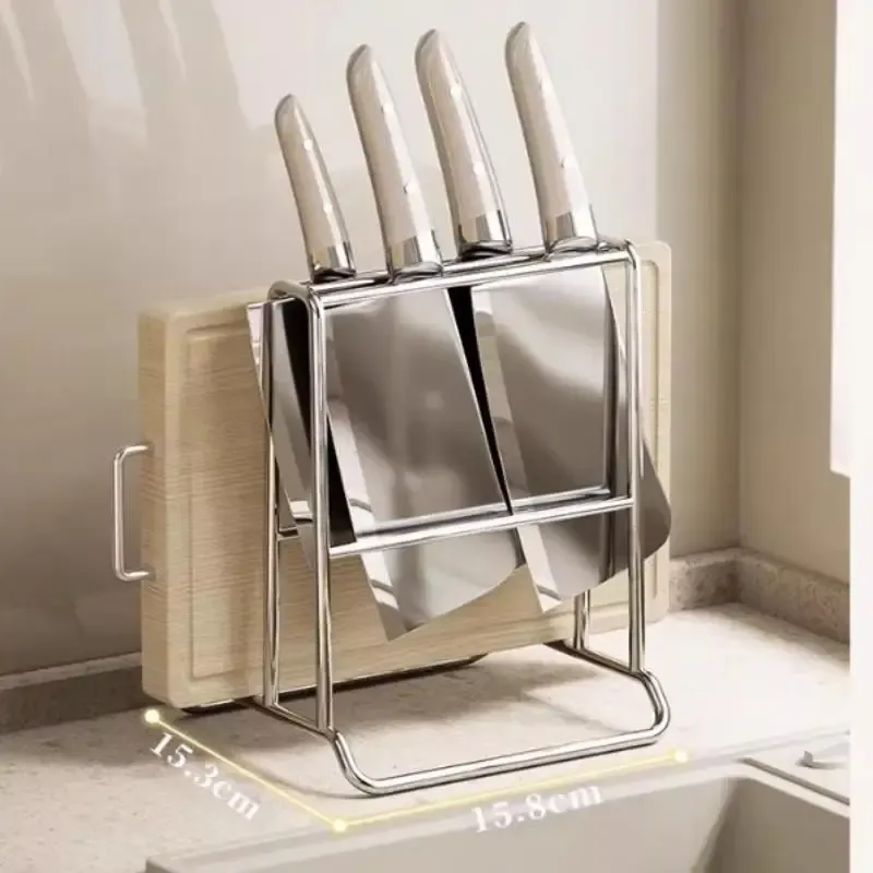 Porte-couteaux en acier inoxydable avec support de planche à découper 4