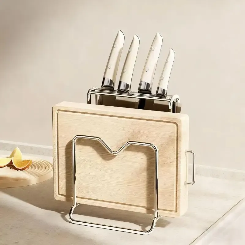 Porte-couteaux en acier inoxydable avec support de planche à découper 5
