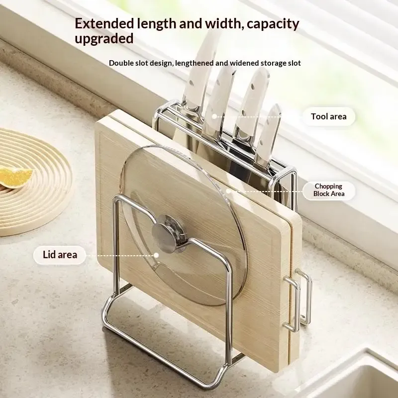 Porte-couteaux en acier inoxydable et support de planche à découper