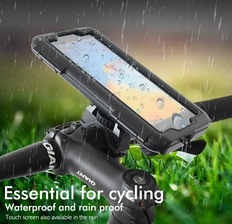 Support de téléphone fixé sur le guidon d'un vélo
