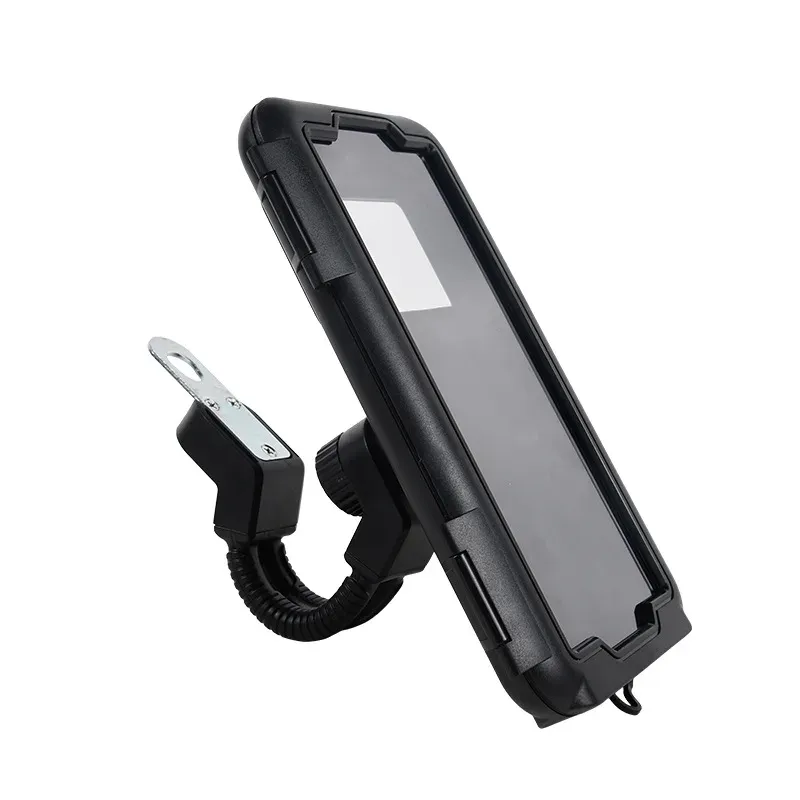 Support de téléphone étanche pour moto et vélo, fixation guidon ou rétroviseur, avec housse étanche 10