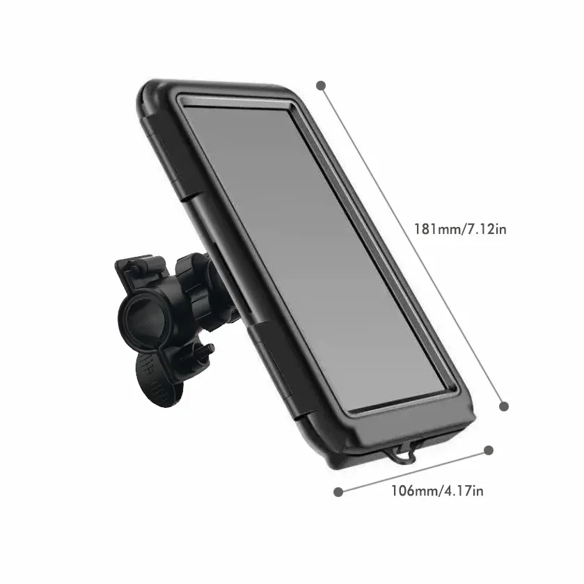 Support de téléphone étanche pour moto et vélo, fixation guidon ou rétroviseur, avec housse étanche 9