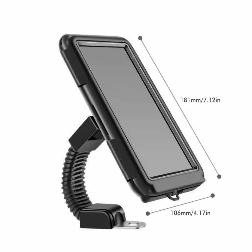 Support de téléphone étanche pour moto et vélo, fixation guidon ou rétroviseur, avec housse étanche 7