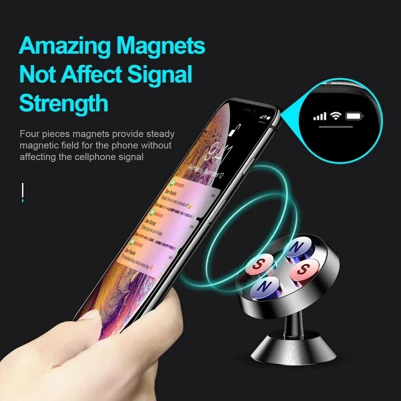 Support de téléphone magnétique pour voiture, support mural magnétique pour iPhone, Samsung et Xiaomi 4