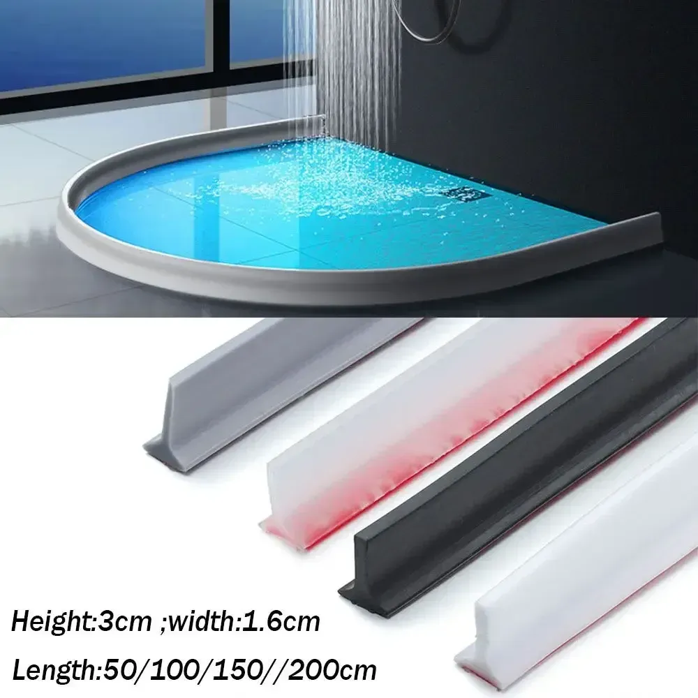 Bande de retenue d'eau en silicone auto-adhésive, souple et pliable, pour séparation sec/humide en salle de bain - Image 1