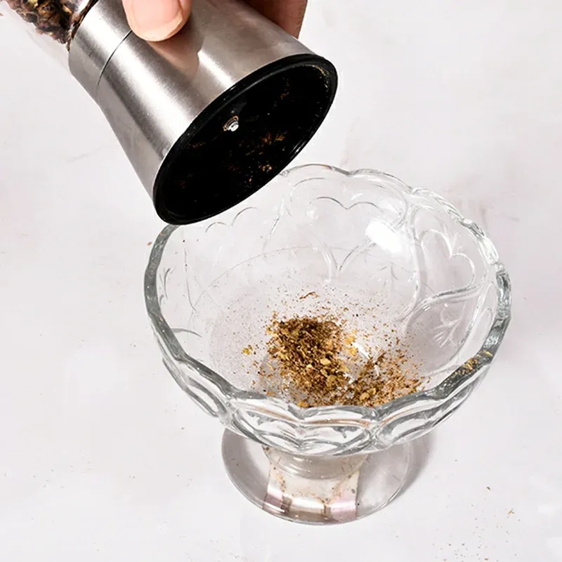 Moulin à épices en acier inoxydable, corps en verre durable, mouture réglable 3
