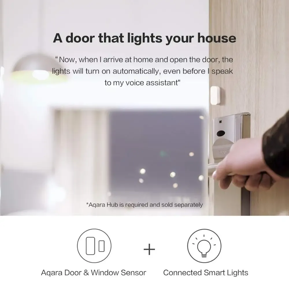 Capteur de porte et fenêtre Aqara Zigbee sans fil, capteur intelligent compact compatible avec la passerelle Aqara, Mi Home et HomeKit 2