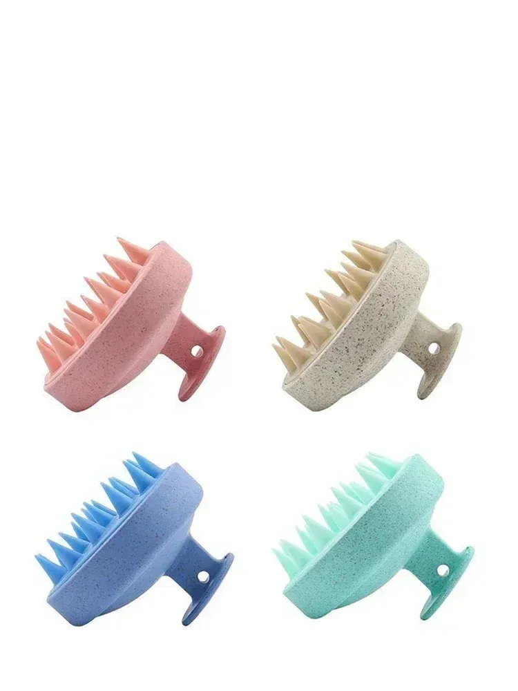 Brosse en silicone pour le shampooing, application sous la douche