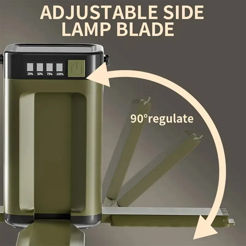 Lampe solaire d'extérieur rechargeable USB-C, portable, avec batterie externe, lampe LED suspendue pour tente, camping, randonnée et pêche 4
