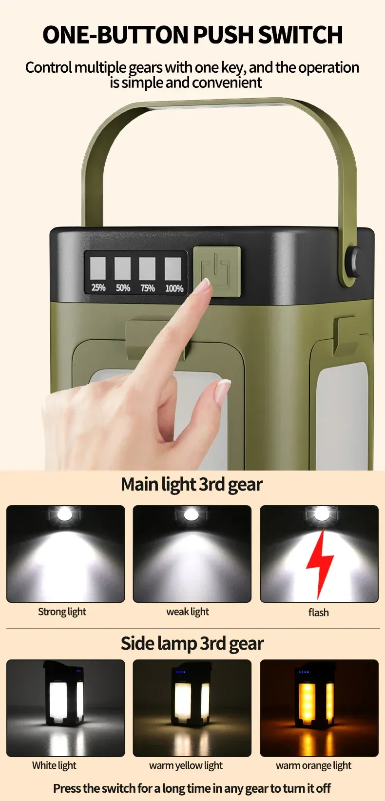 Lampe suspendue sous une tente