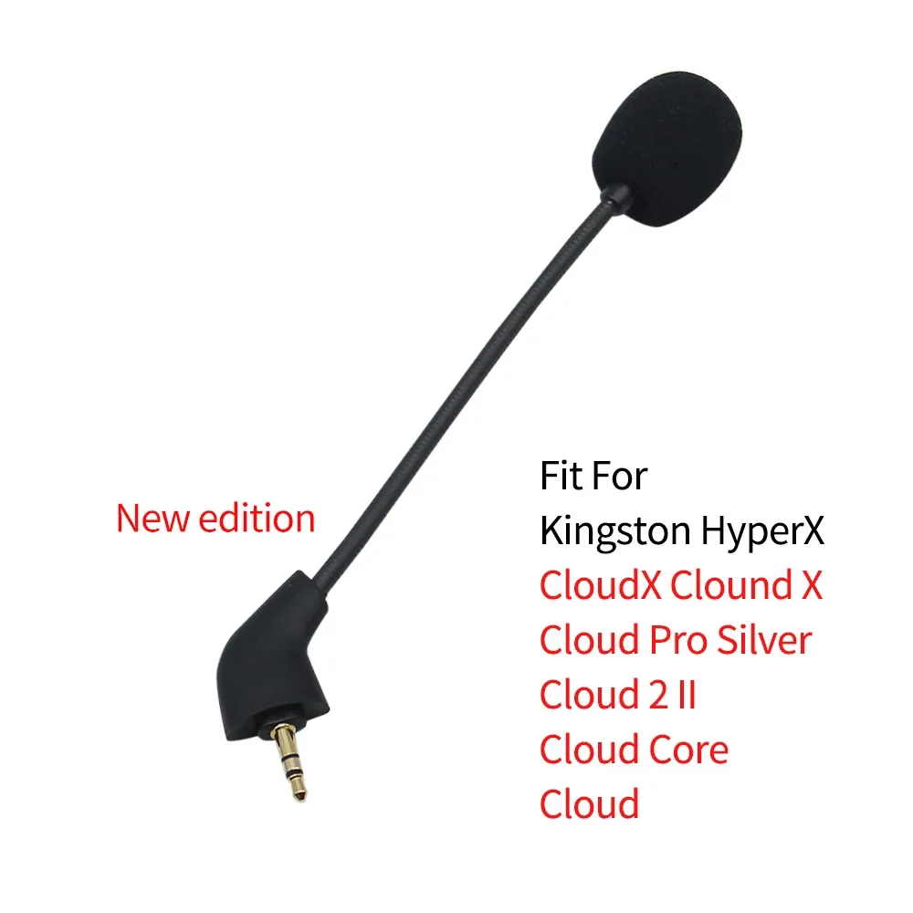 Microphone de remplacement pour casque de jeu, prise 3,5 mm, compatible Kingston HyperX Cloud 2 / II / X / Core / Pro / Silver / Cloudx 9