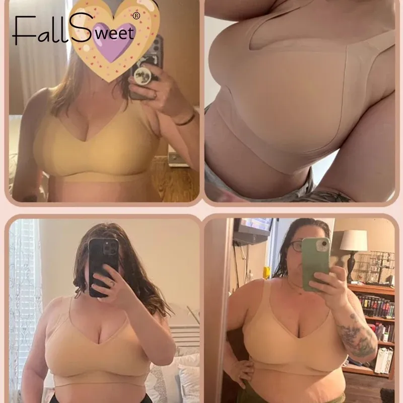 Soutien-gorge push-up sans couture pour femme, grande taille, coupe fine sans armatures, bralette sexy, du M au 6XL 6