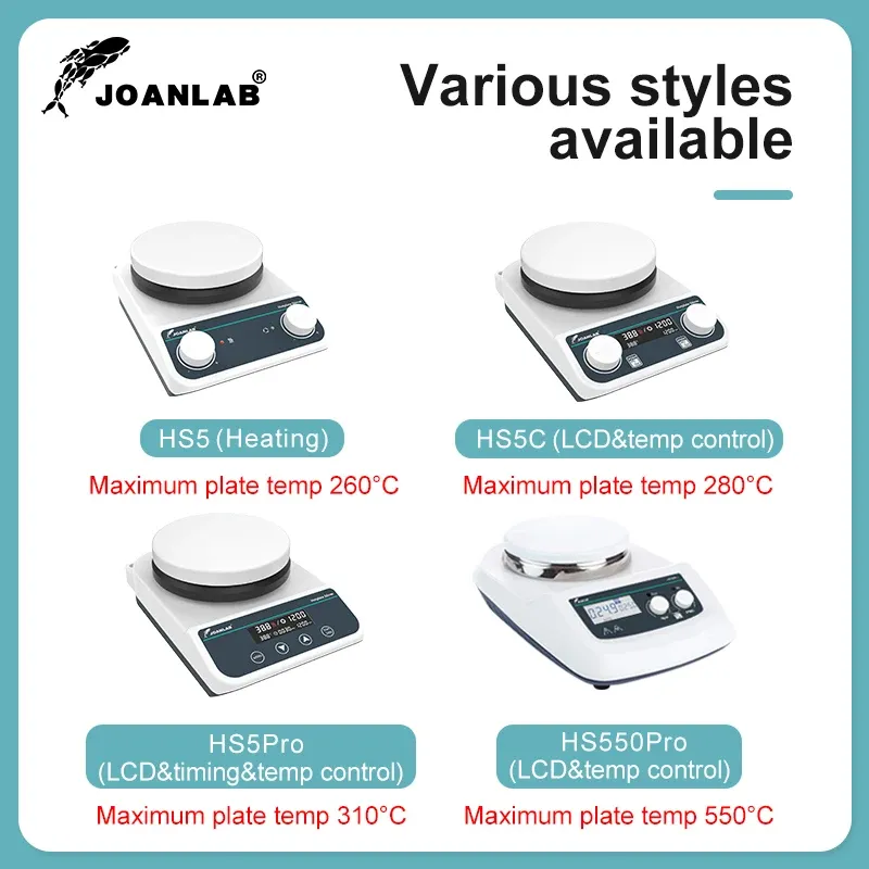 Agitateur magnétique chauffant JOANLAB pour laboratoire, à commande thermostatique et affichage numérique, 110 V à 220 V 2