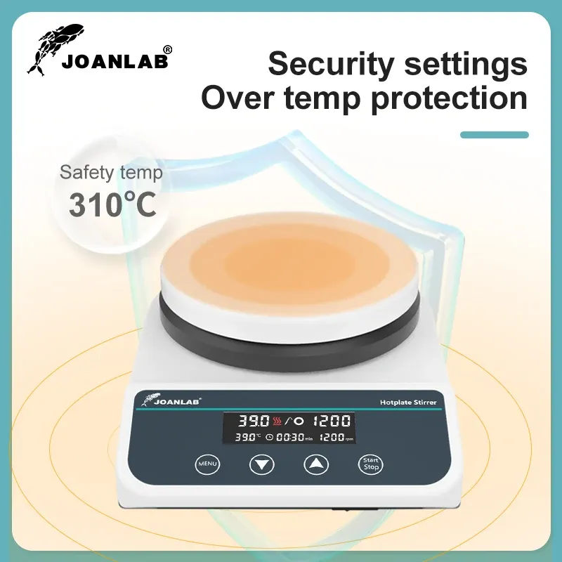 Agitateur magnétique chauffant JOANLAB pour laboratoire, à commande thermostatique et affichage numérique, 110 V à 220 V 5