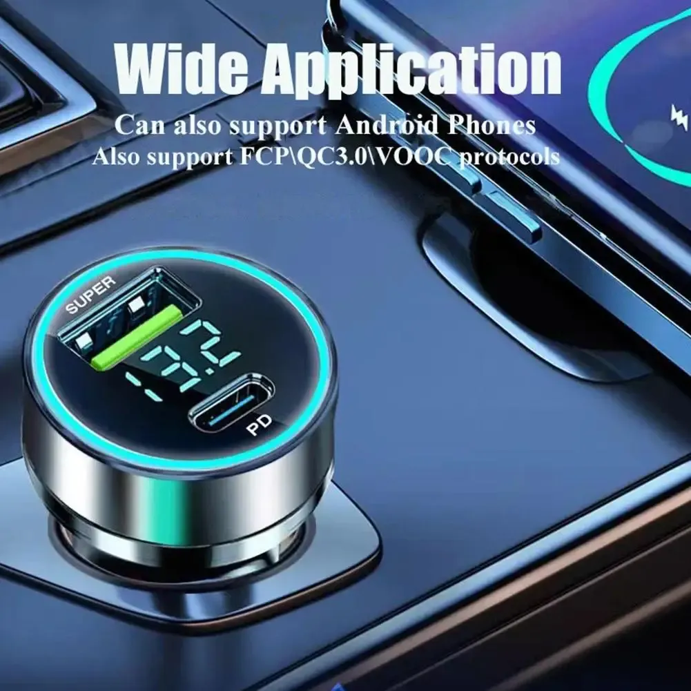 Chargeur de voiture USB rapide 2 ports 120 W, compatible iPhone 11 à 14 Pro Max et Samsung Galaxy S22 et S23 3