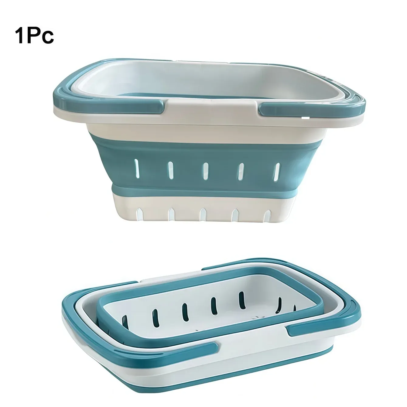 Panier à linge pliable avec poignée rabattable, bac ovale Ellipse portable, bac à linge compact et pliable, gain de place 7
