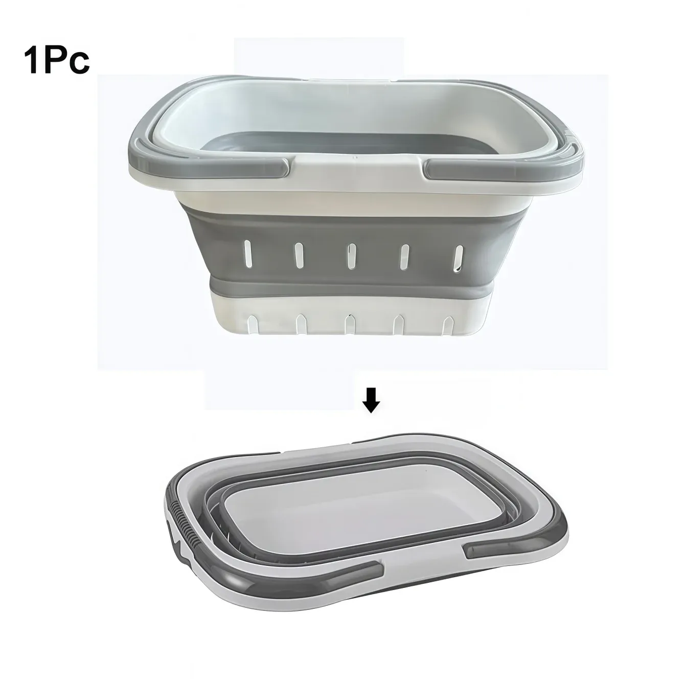 Panier à linge pliable avec poignée rabattable, bac ovale Ellipse portable, bac à linge compact et pliable, gain de place 8